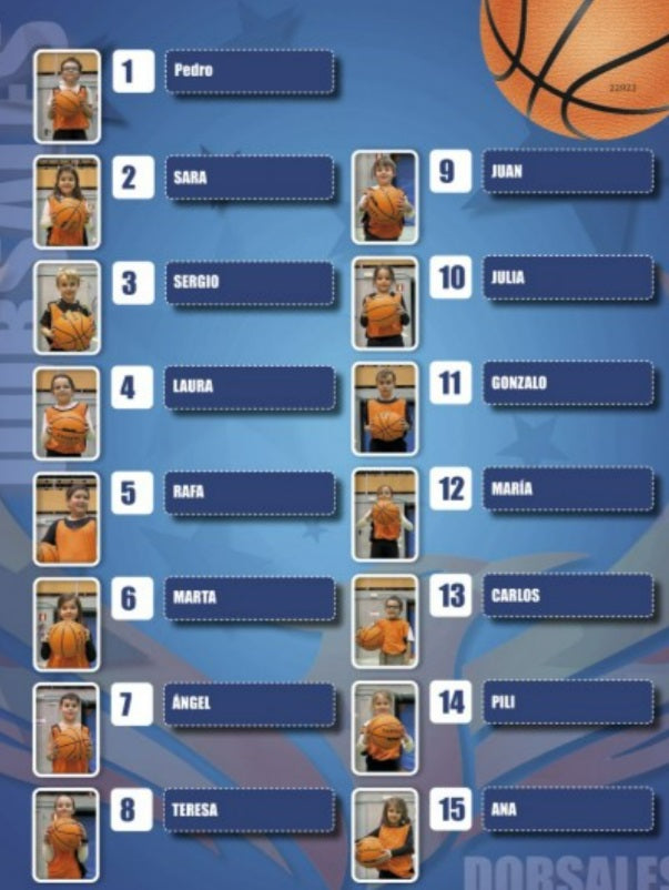Álbum con cromos de todos los alumnos (tipo baloncesto)