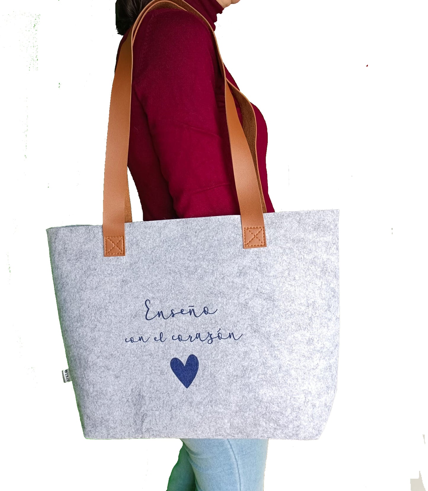 Bolso para maestras "Enseño con el corazón"