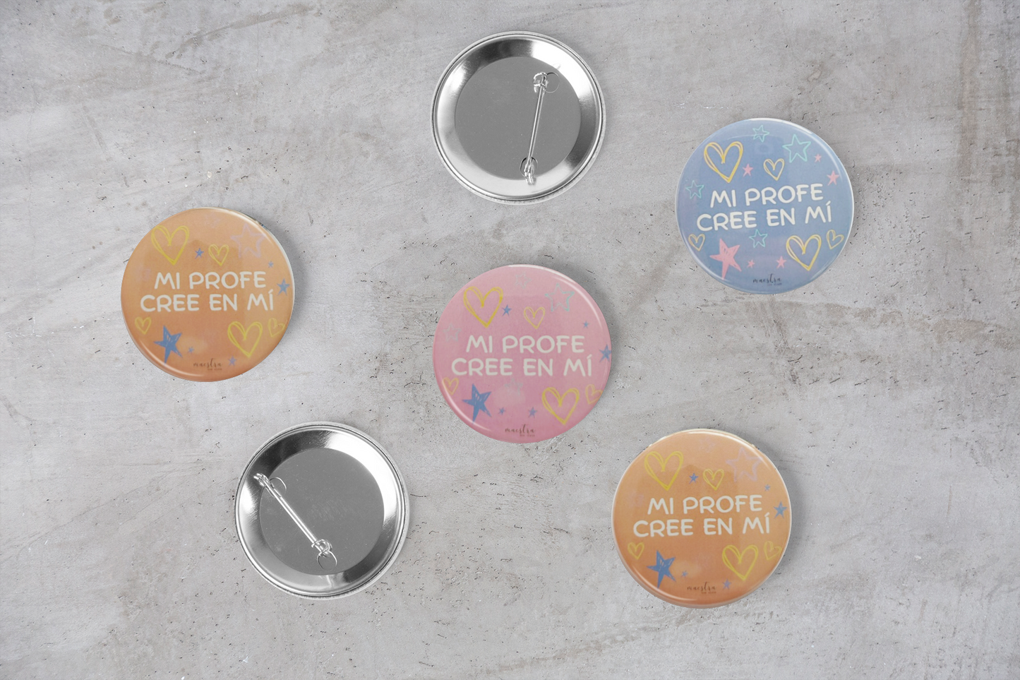 Chapas para regalar a alumnos: "Mi profe cree en mi" (individual)