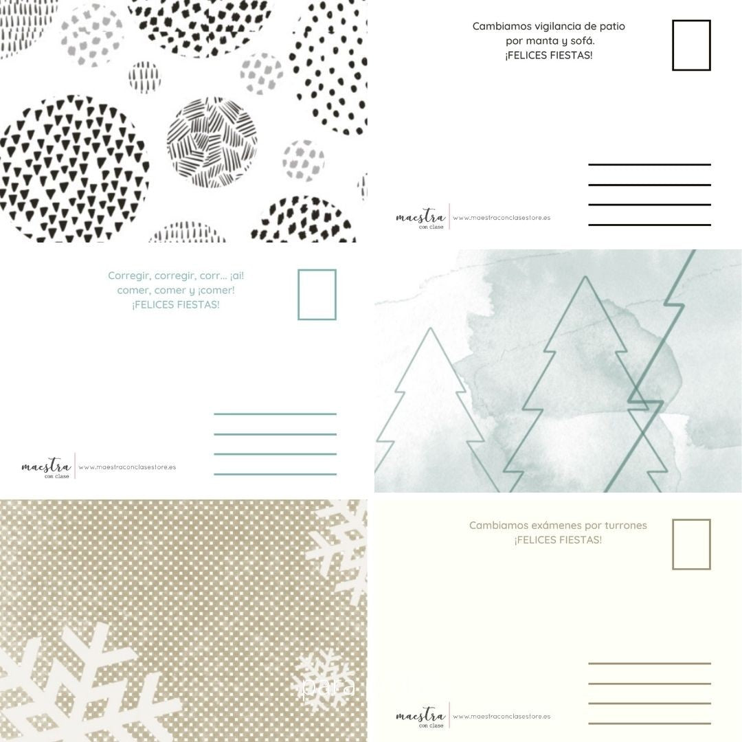Postales de Navidad descargables ( 6 unidades)