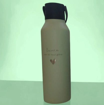 Botella "RUNBOTT MII" 600Ml Termo, Color Melón "Enseño con el corazón"