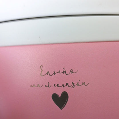 Lunch rosa RUNBOTT "Enseño con el corazón"